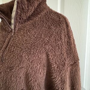 Cozy Brown Fleece Pullover